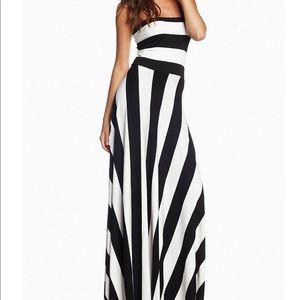 Striking Black and White Maxi Dress
